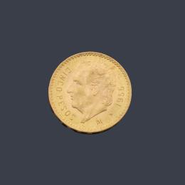 Lote 2771: Moneda de 5 pesos mexicanos en oro de 22 K.
