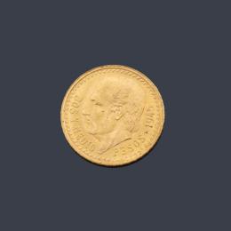 Lote 2774: Moneda de 2 pesos y medio mexicanos en oro de 22 K