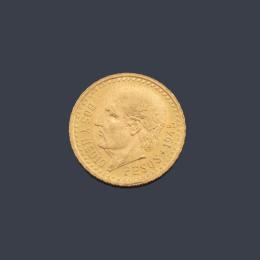 Lote 2776: Moneda de 2 pesos y medio mexicanos en oro de 22 K