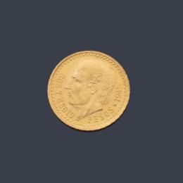 Lote 2778: Moneda de 2 pesos y medio mexicanos en oro de 22 K