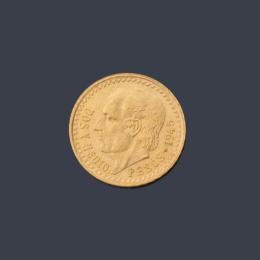 Lote 2779: Moneda de 2 pesos y medio mexicanos en oro de 22 K