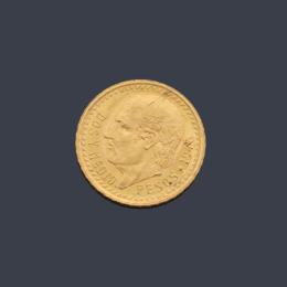 Lote 2781: Moneda de 2 pesos y medio mexicanos en oro de 22 K
