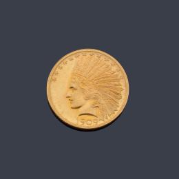Lote 2805: Moneda 10 dólares USA en oro de 22 K.