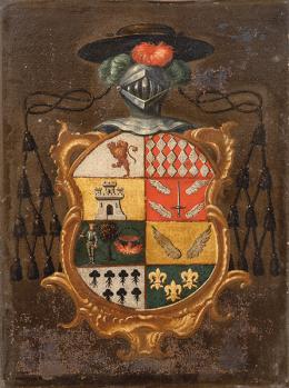 Lote 18: ESCUELA ESPAÑOLA S. XVIII - Escudo nobiliario