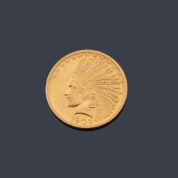 Lote 2806: Moneda 10 dólares USA en oro de 22 K.