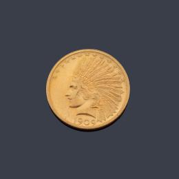 Lote 2808: Moneda 10 dólares USA en oro de 22 K.