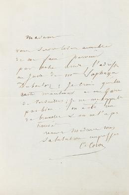 Lote 490: DOCUMENTO - Camile Corot (Francia 1796-1895)