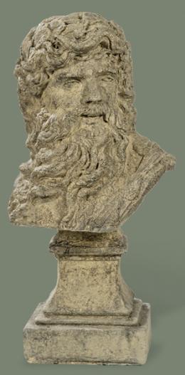 Lote 1028: Busto de Zeus de arenisca para jardín.