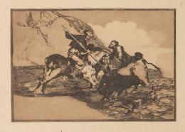 Lote 6: FRANCISCO DE GOYA Y LUCIENTES - Modo como los antiguos españoles cazaban los toros a caballo en el campo. 5ª Edición (1921)