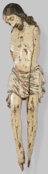 Lote 1229
Escuela Castellana S. XV
"Cristo Crucificado"
Escultura de madera tallada y policromada que ha perdido brazos pies y corona.