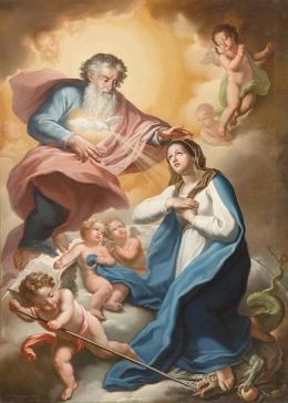 Lote 0078
ANTONIO GIOVANNI BARBAZZA - La Virgen María bendecida por Dios Padre y el Espíritu Santo