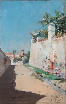 Lote 87: JOSÉ MARÍN BALDO - Vista de una calle de Granada