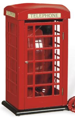 Lote 1494: Cabina de teléfono inglesa con teléfono en funcionamiento de Olde Tyme Reproductions INC, Canadá.