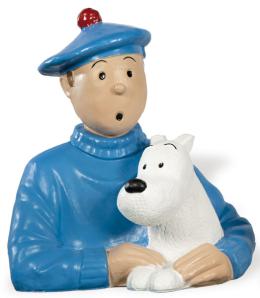 Lote 1497: Hergé "Tintin Escoces" en resina pintada siguiendo modelos de Patrick Regout para Pixi.