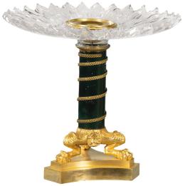 Lote 1464
Centro de mesa Napoleon III de bronce dorado, pavonado y cristal, Francia S. XIX.