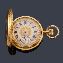 Lote 2494: CH. ED LARDET, reloj saboneta con caja en oro amarillo de 18 K.