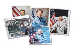 Lote 0496
NASA - Johan M. Lounge (misiones STS), Owen K. Garriot (Skylab y Columbia), Bruce Mccandless (Chalenger), Henrry W. Hartsfield (columbia) & Byron Lichtenberg (Ingeniero biomédico)