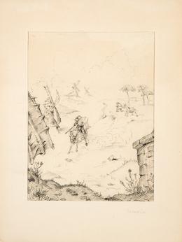 Lote 0055
VICTOR D. ZAMIRAJLO - Escena del Quijote. Don Quijote contra los molinos de viento
