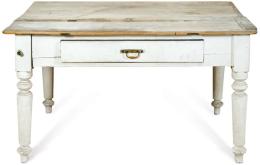 Lote 1070: Mesa de cocina en madera pintada de blanco