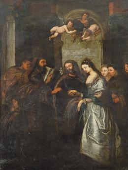 Lote 73: ESCUELA FLAMENCA S. XVII - Desposorios de la Virgen