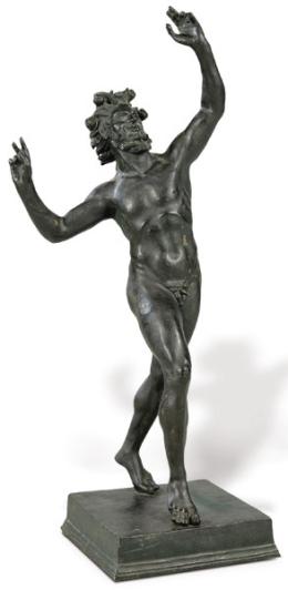 Lote 1257: "Fauno Danzante" en bronce con pátina de cobre, Grand Tour S. XIX.