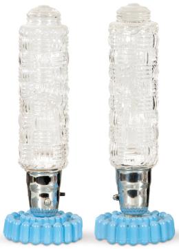 Lote 1293: Pareja de lámparas de cristal moldeado modelo Rocket, Estados Unidos, años 40