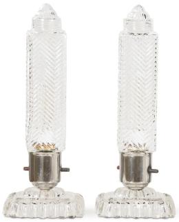 Lote 1298: Pareja de lámparas de cristal moldeado modelo Rocket.
Estados Unidos, años 40