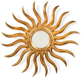 Lote 1299: Marco de espejo Sol, en madera tallada y dorada, con rayos concéntricos.
Años 70