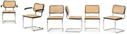 Lote 1301: Marcel Breuer (1902-1981) Reedición
Conjunto de 8 sillas modelo Cesca, seis sillas de ellas sin brazos (B32) y dos con brazos (B64).