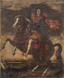 Lote 88: ESCUELA MADRILEÑA S. XVII - Retrato de noble a caballo