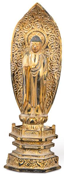 Lote 1362
"Buda" de madera tallada y dorada, Japón Periodo Meiji (1868-1912).