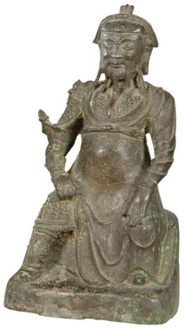 Lote 1390: "Guardián Sentado" de bronce Chino Dinastía Qing S. XVIII