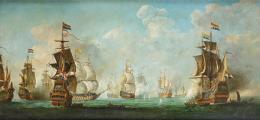 Lote 0100
ESCUELA ESPAÑOLA S. XIX-XX - Batalla naval Armada española y neerlandesa