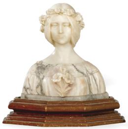Lote 1469
Fournier, Francia h. 1900
"Busto de Mujer"
En mármol y alabastro tallado.