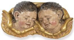 Lote 1496
Dos querubines de madera tallada, policromada y dorada, España S. XVIII.