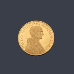 Lote 2606
Moneda conmemorativa Papas Pablo VI en oro de 22 K.
