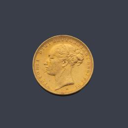 Lote 2616
Moneda Reina Victoria, libra, Gran Bretaña en oro.
