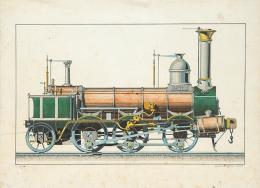 Lote 0022
ESCUELA FRANCESA S. XIX - Estudio de locomotora