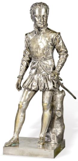 Lote 1186
Siguiendo F.J. Bosio (Mónaco 1768-1845)
"Enrique IV de Niño" ff. S. XIX
Escultura de bronce plateado.