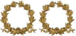 Lote 1189
Pareja de coronas de laurel en bronce para mueble, S. XIX