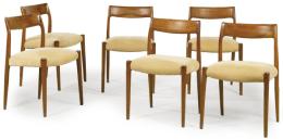 Lote 1255
Johannes Andersen (Dinamarca, 1903-1997) para Uldum Møbelfabrik
Conjunto de seis sillas en madera de teca con tapicería de tela beige.
Dinamarca, años 60