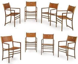 Lote 1273
Conjunto de ocho sillas con brazos modelo Infantes diseñado por CASA&JARDIN a comienzos de la década de los 90