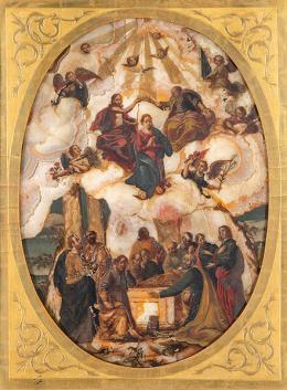 Lote 0084
ESCUELA ITALIANA S. XVII - Asunción y Coronación de la Virgen por la Trinidad