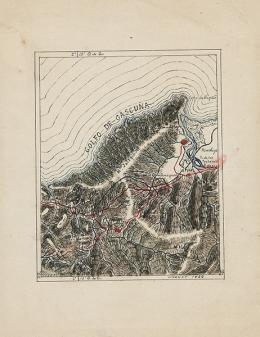 Lote 6: ESCUELA ESPAÑOLA S. XIX - Mapa manuscrito de Irun, Fuenterabía y alrededores