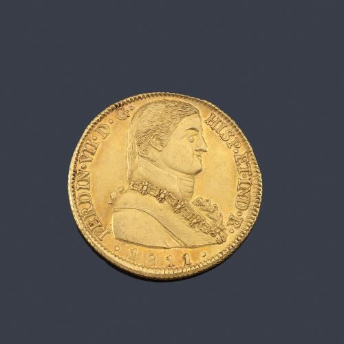  Fernando VII, 8 escudos Santiago 1811 FJ