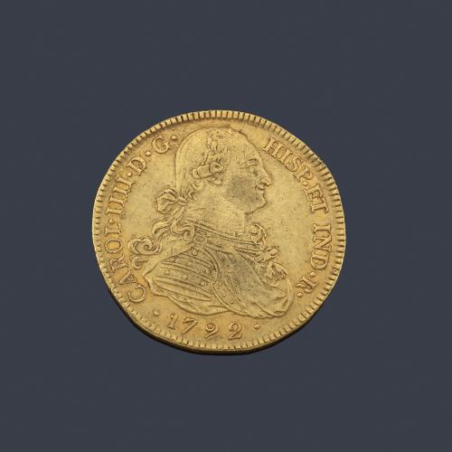  Carlos IV, 8 escudos Popayan 1792 JF