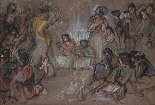 Lote 0142
JOSÉ MARÍA LOPEZ-MEZQUITA - El velatorio