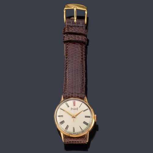  PIAGET de caballero con caja en oro rosa de 18 k.