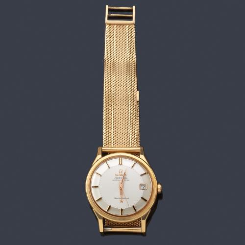  OMEGA Constellation de caballero con caja y brazalete en oro rosa de 18 K.