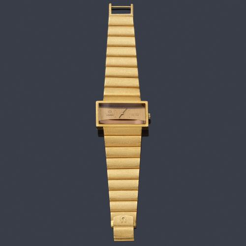  OMEGA De Ville de caballero con caja y brazalete en oro amarillo de 18 K, años 70.